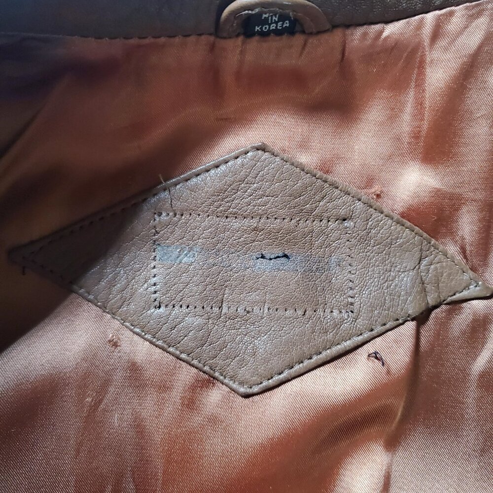Brown Leather Blazer - Missing Label - image 2